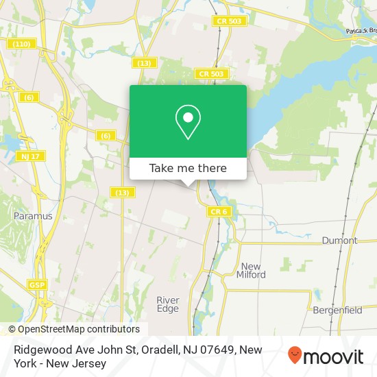 Ridgewood Ave John St, Oradell, NJ 07649 map