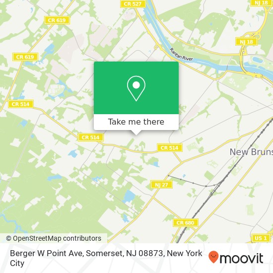 Berger W Point Ave, Somerset, NJ 08873 map