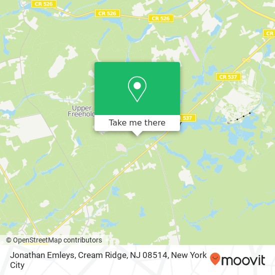 Mapa de Jonathan Emleys, Cream Ridge, NJ 08514