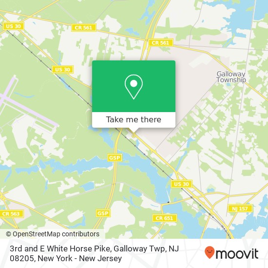 Mapa de 3rd and E White Horse Pike, Galloway Twp, NJ 08205