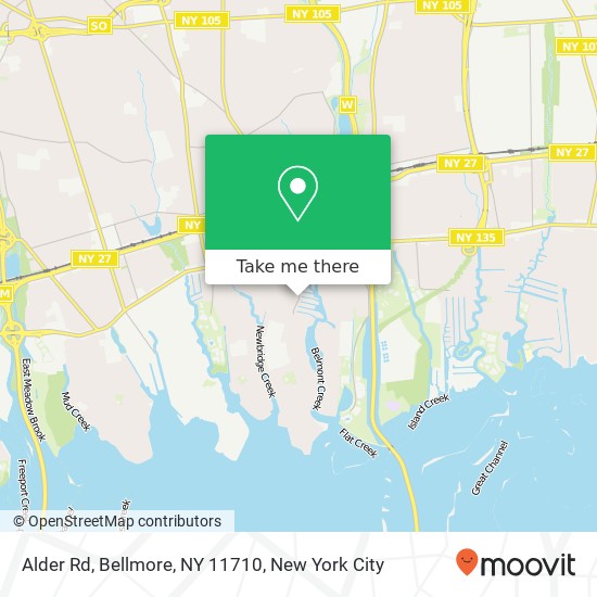 Mapa de Alder Rd, Bellmore, NY 11710