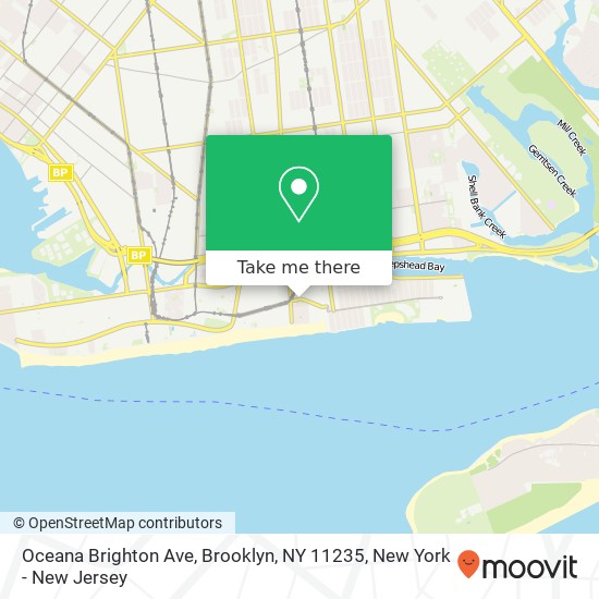 Mapa de Oceana Brighton Ave, Brooklyn, NY 11235