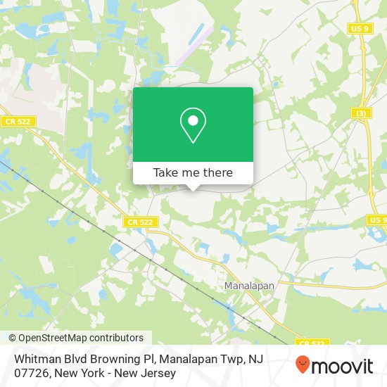 Whitman Blvd Browning Pl, Manalapan Twp, NJ 07726 map