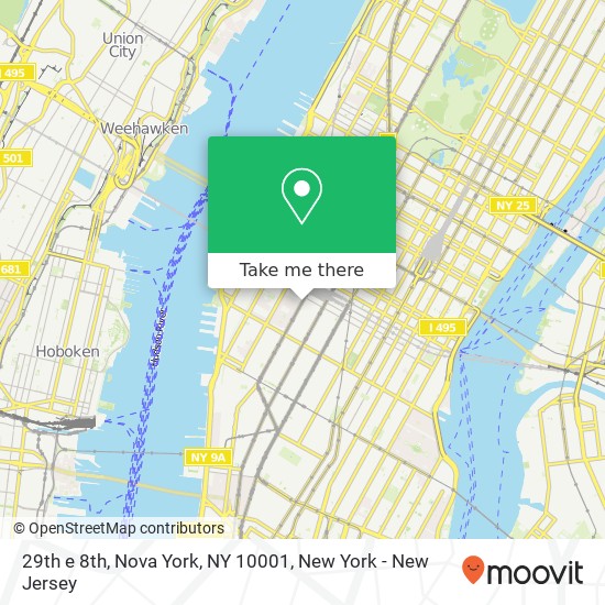 Mapa de 29th e 8th, Nova York, NY 10001