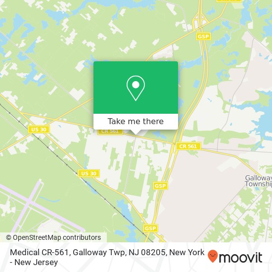 Mapa de Medical CR-561, Galloway Twp, NJ 08205