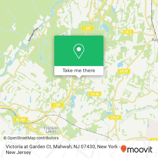 Mapa de Victoria at Garden Ct, Mahwah, NJ 07430