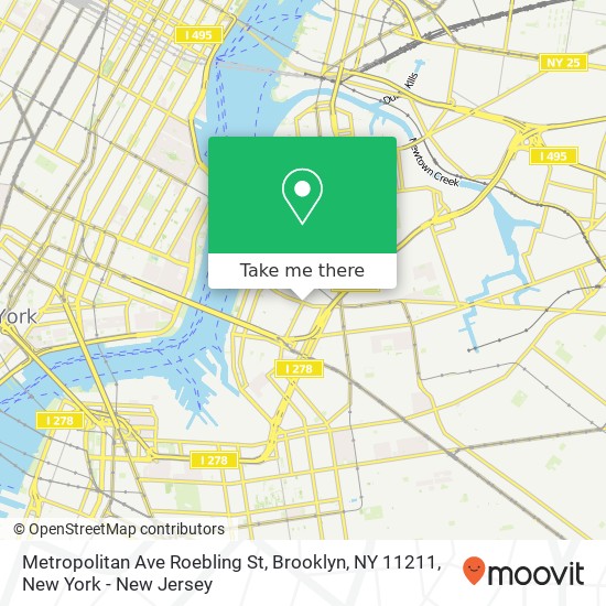 Metropolitan Ave Roebling St, Brooklyn, NY 11211 map