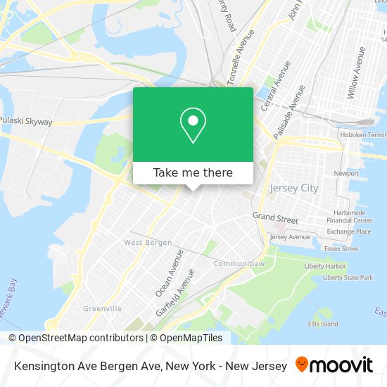 Mapa de Kensington Ave Bergen Ave