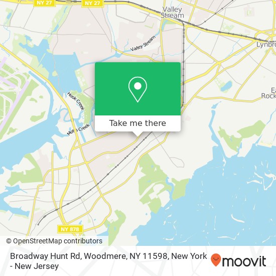 Mapa de Broadway Hunt Rd, Woodmere, NY 11598