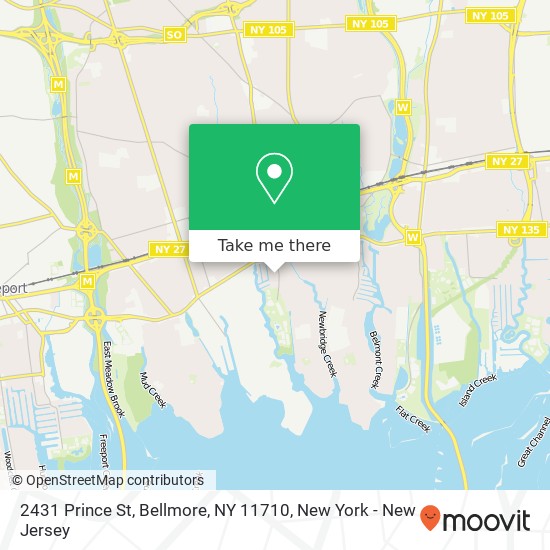 Mapa de 2431 Prince St, Bellmore, NY 11710