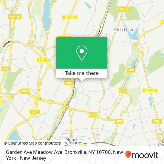 Garden Ave Meadow Ave, Bronxville, NY 10708 map