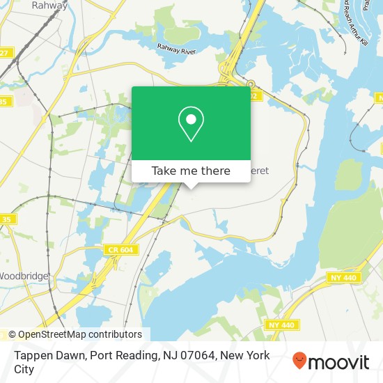 Mapa de Tappen Dawn, Port Reading, NJ 07064