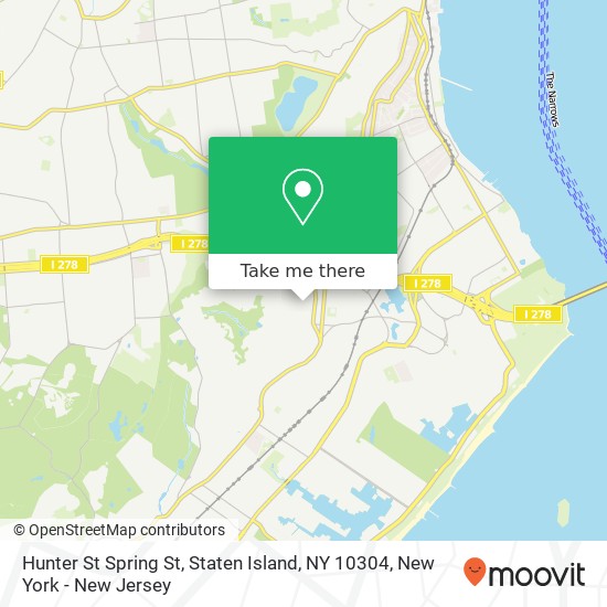 Mapa de Hunter St Spring St, Staten Island, NY 10304