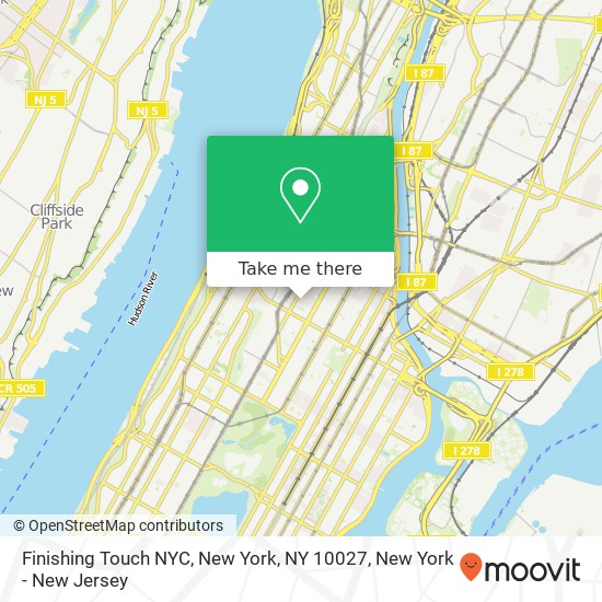 Finishing Touch NYC, New York, NY 10027 map