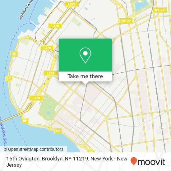 Mapa de 15th Ovington, Brooklyn, NY 11219