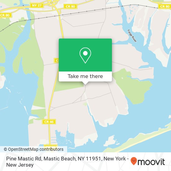 Mapa de Pine Mastic Rd, Mastic Beach, NY 11951