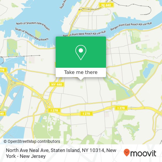 Mapa de North Ave Neal Ave, Staten Island, NY 10314