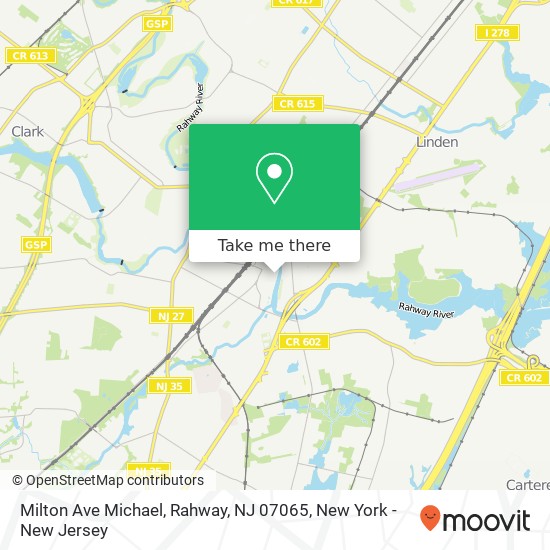 Mapa de Milton Ave Michael, Rahway, NJ 07065