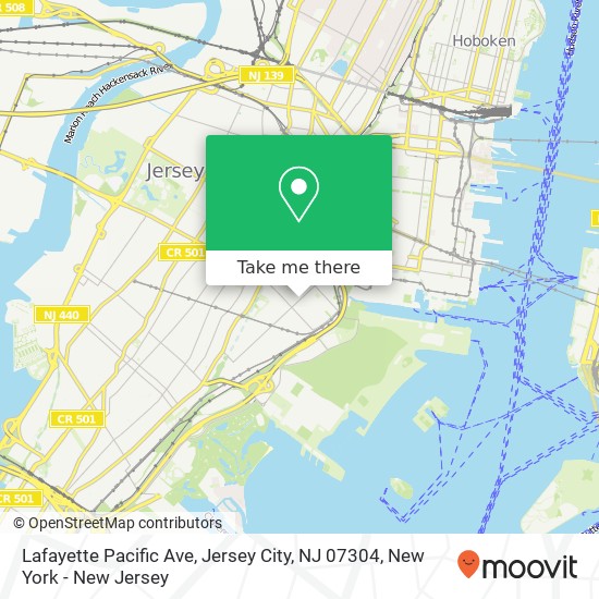 Mapa de Lafayette Pacific Ave, Jersey City, NJ 07304