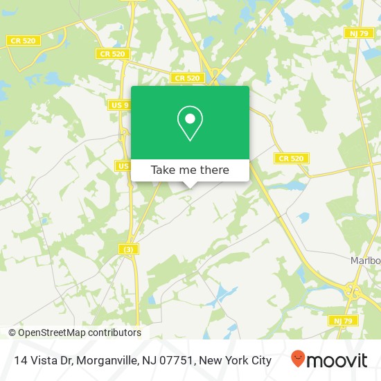 Mapa de 14 Vista Dr, Morganville, NJ 07751