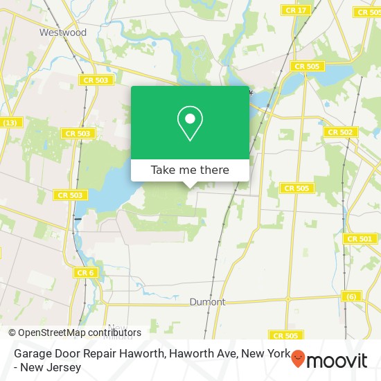 Garage Door Repair Haworth, Haworth Ave map