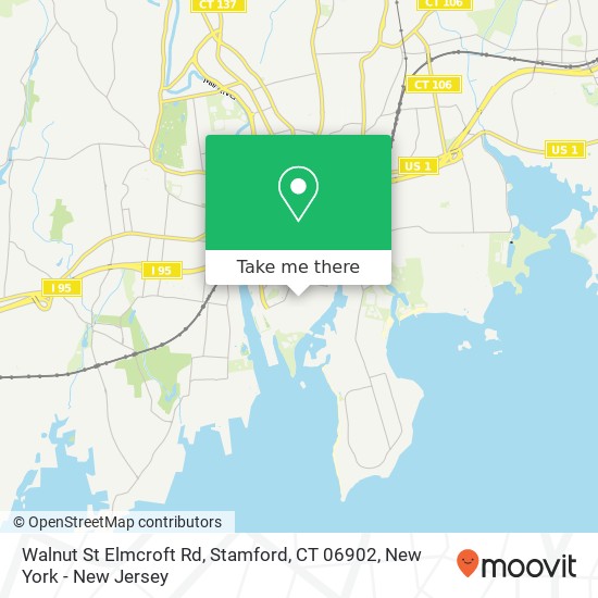 Mapa de Walnut St Elmcroft Rd, Stamford, CT 06902