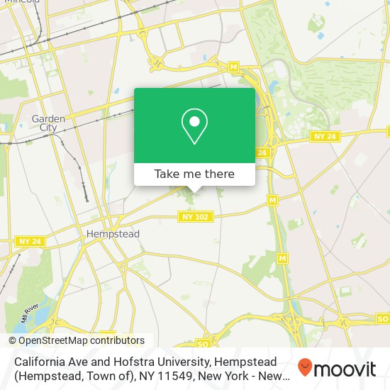 Mapa de California Ave and Hofstra University, Hempstead (Hempstead, Town of), NY 11549