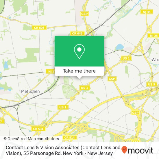 Contact Lens & Vision Associates (Contact Lens and Vision), 55 Parsonage Rd map