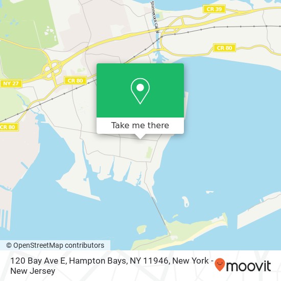 120 Bay Ave E, Hampton Bays, NY 11946 map