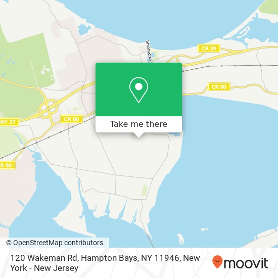 120 Wakeman Rd, Hampton Bays, NY 11946 map