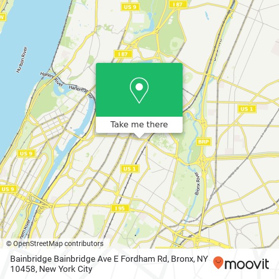 Mapa de Bainbridge Bainbridge Ave E Fordham Rd, Bronx, NY 10458