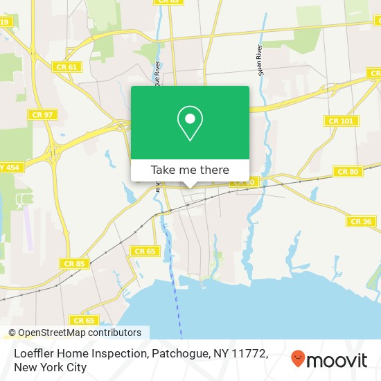 Mapa de Loeffler Home Inspection, Patchogue, NY 11772