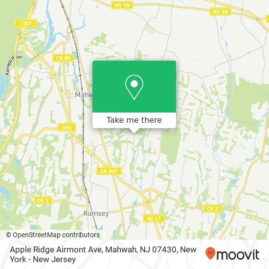 Apple Ridge Airmont Ave, Mahwah, NJ 07430 map