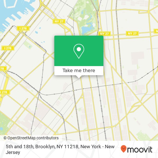 Mapa de 5th and 18th, Brooklyn, NY 11218