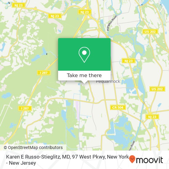 Mapa de Karen E Russo-Stieglitz, MD, 97 West Pkwy