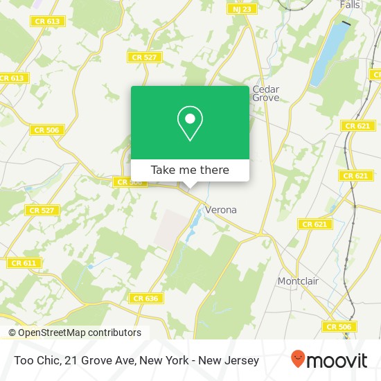 Mapa de Too Chic, 21 Grove Ave