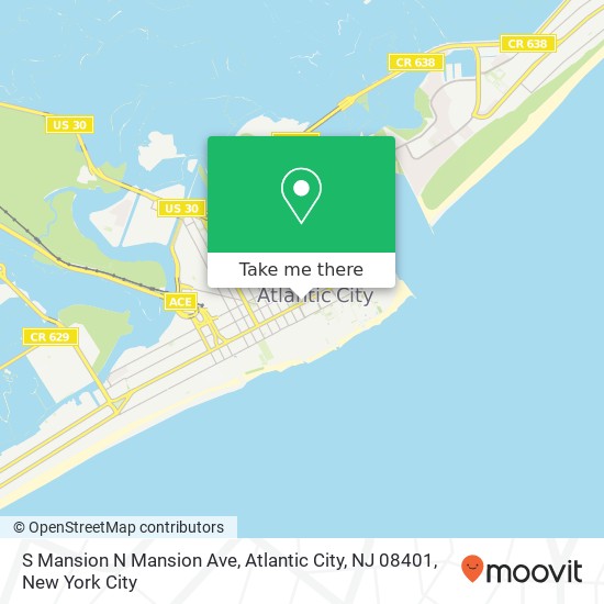 Mapa de S Mansion N Mansion Ave, Atlantic City, NJ 08401