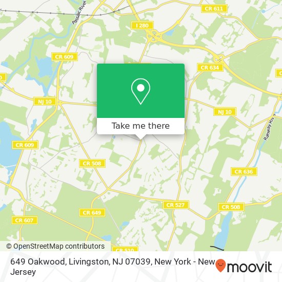Mapa de 649 Oakwood, Livingston, NJ 07039