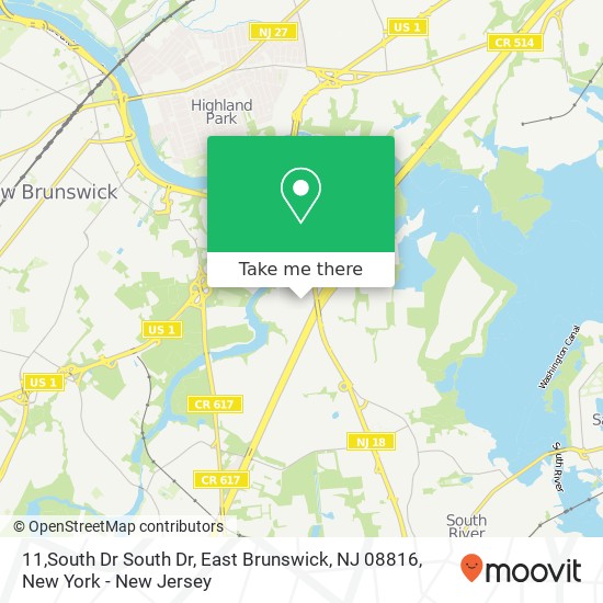 Mapa de 11,South Dr South Dr, East Brunswick, NJ 08816