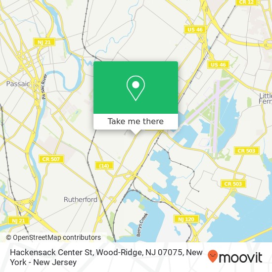 Hackensack Center St, Wood-Ridge, NJ 07075 map