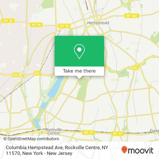Mapa de Columbia Hempstead Ave, Rockville Centre, NY 11570