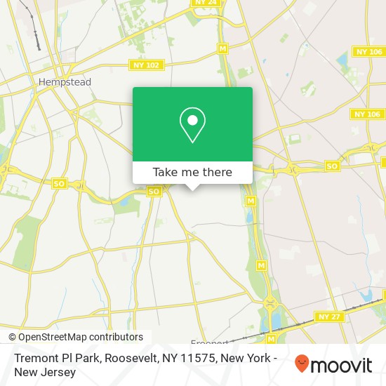 Mapa de Tremont Pl Park, Roosevelt, NY 11575