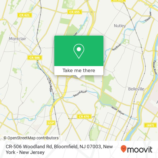 CR-506 Woodland Rd, Bloomfield, NJ 07003 map