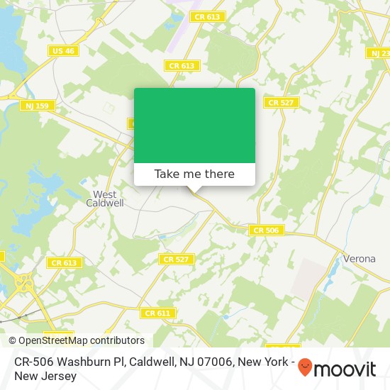 Mapa de CR-506 Washburn Pl, Caldwell, NJ 07006