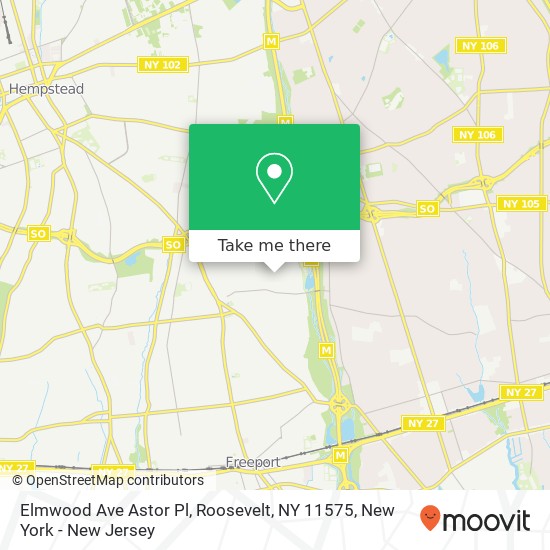 Elmwood Ave Astor Pl, Roosevelt, NY 11575 map