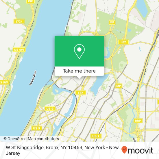 Mapa de W St Kingsbridge, Bronx, NY 10463