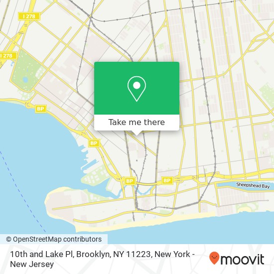 10th and Lake Pl, Brooklyn, NY 11223 map