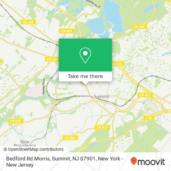 Mapa de Bedford Rd Morris, Summit, NJ 07901