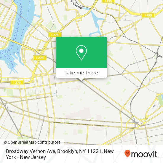 Mapa de Broadway Vernon Ave, Brooklyn, NY 11221