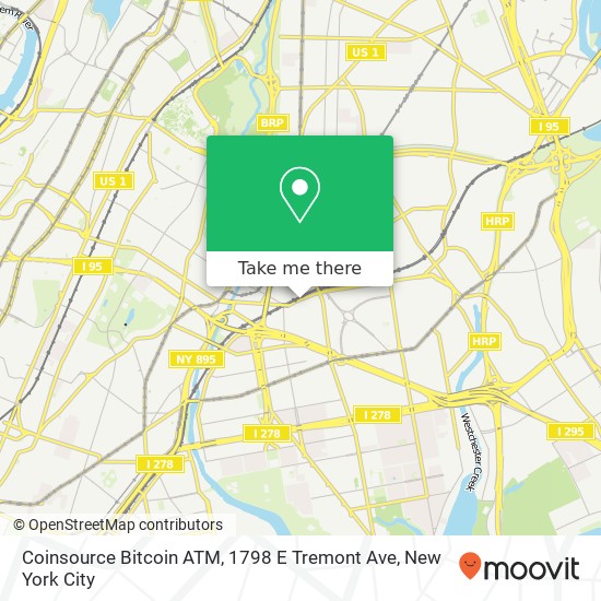 Mapa de Coinsource Bitcoin ATM, 1798 E Tremont Ave